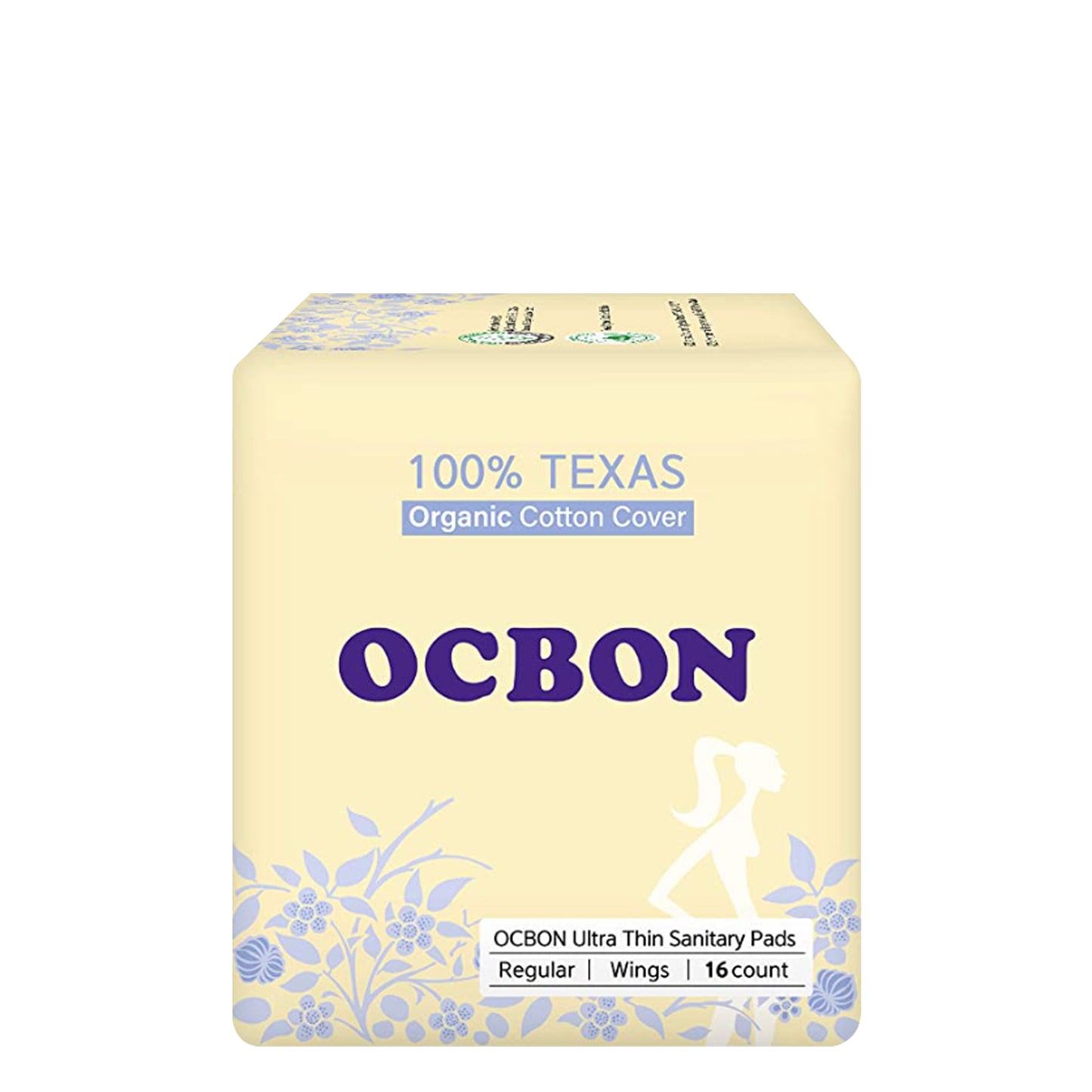 OCBON Ultra Thin Sanitary Pads 1-Pack (Regular, 25cm, 16 Counts)